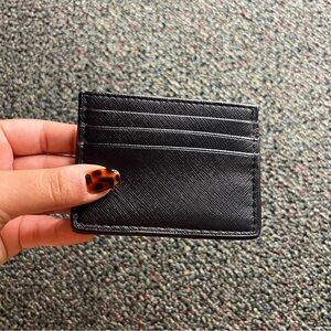 FOREVER21 Black Textured Slim Small Lightweight Card Case Wallet Purse Accessory